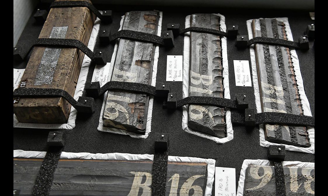 Objects packed in plastazote cut outs and strapped down in place.